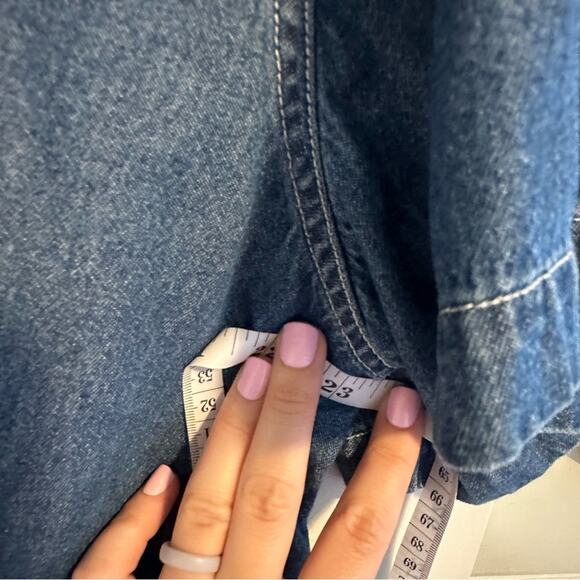 Vintage Quizz Blue July 4th Eagle Patriotic American Flag Denim Top 22/24 - Picture 8 of 10